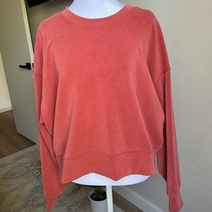 Lululemon Perfectly Oversized Cropped Crew *Softstreme - Dark Terracotta